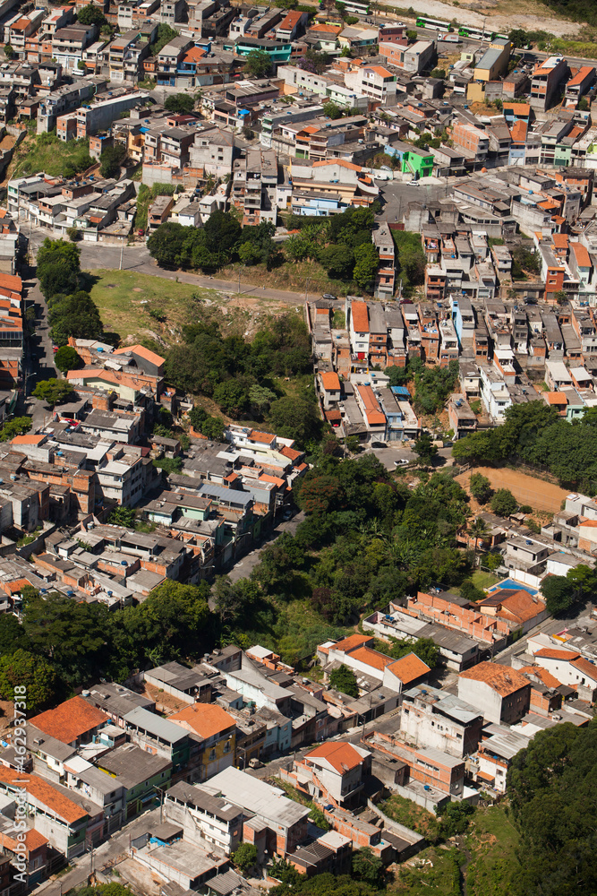SAO PAULO BRAZIL CITY AERIAL Condominium - Slum - Favela. VIEW. High quality photo