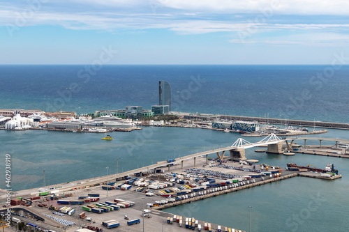 View of port of Barcelona, Catalonia, Spain