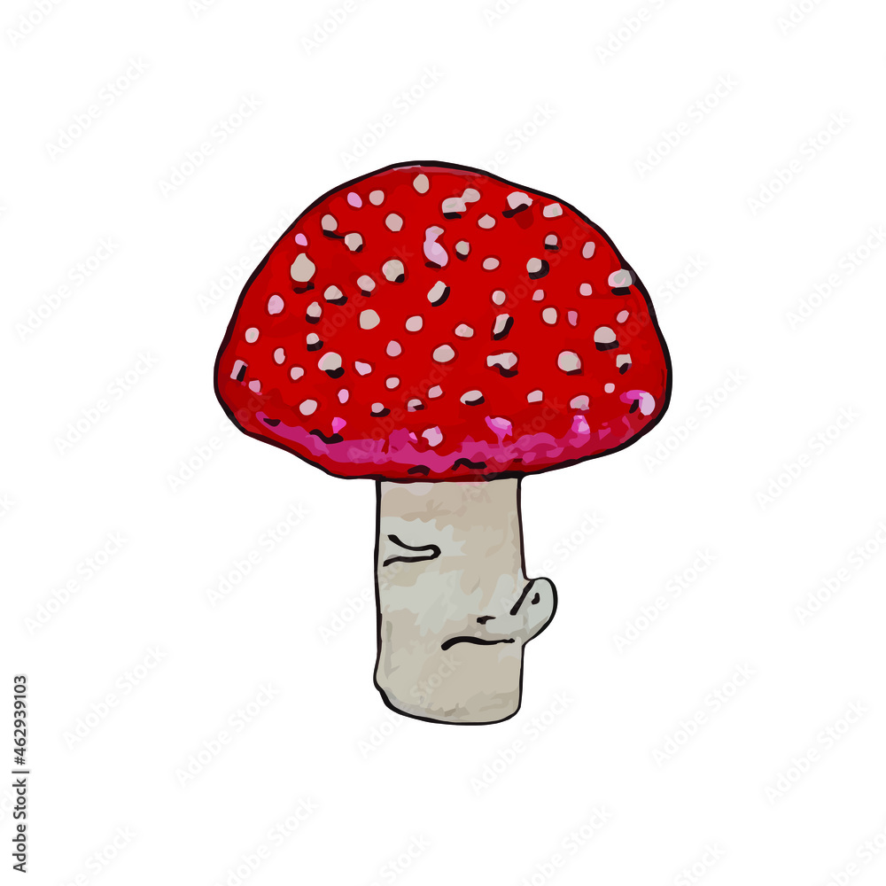 Mushrooms. Watercolor, hand-drawn illustration, isolated on a white background Mushrooms. Watercolor, hand-drawn illustration, isolated on a white background