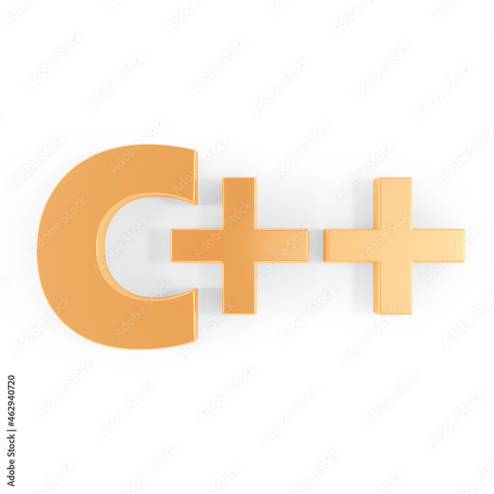 Obraz premium C++. 3D logo on white background. Programming language. 3D rendering.