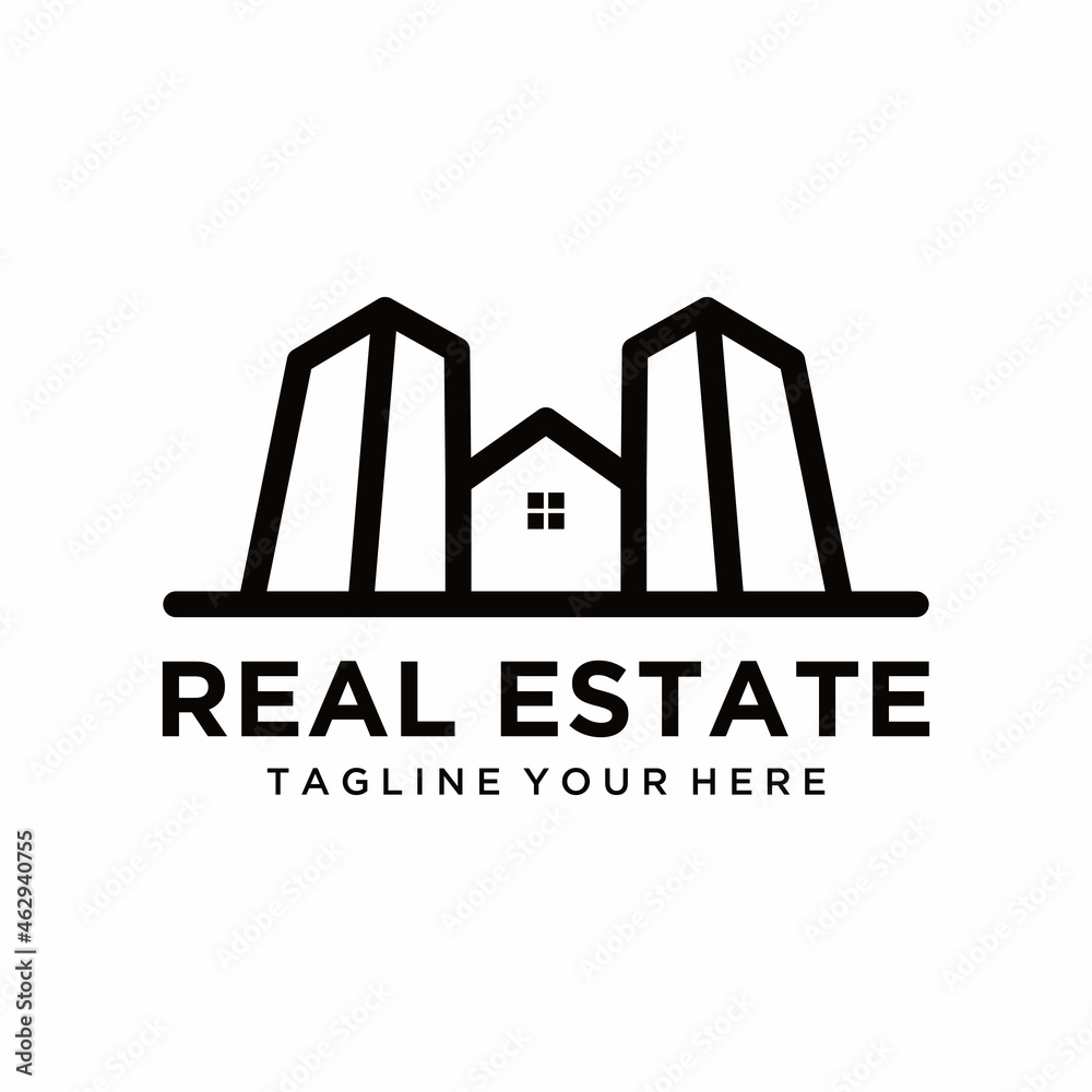 real estate logo concept architecture building logo design house logo home construction company logo realty rent home logo symbol icon vector template on a white background.