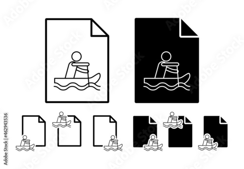 Rafting sign vector icon in file set illustration for ui and ux, website or mobile application