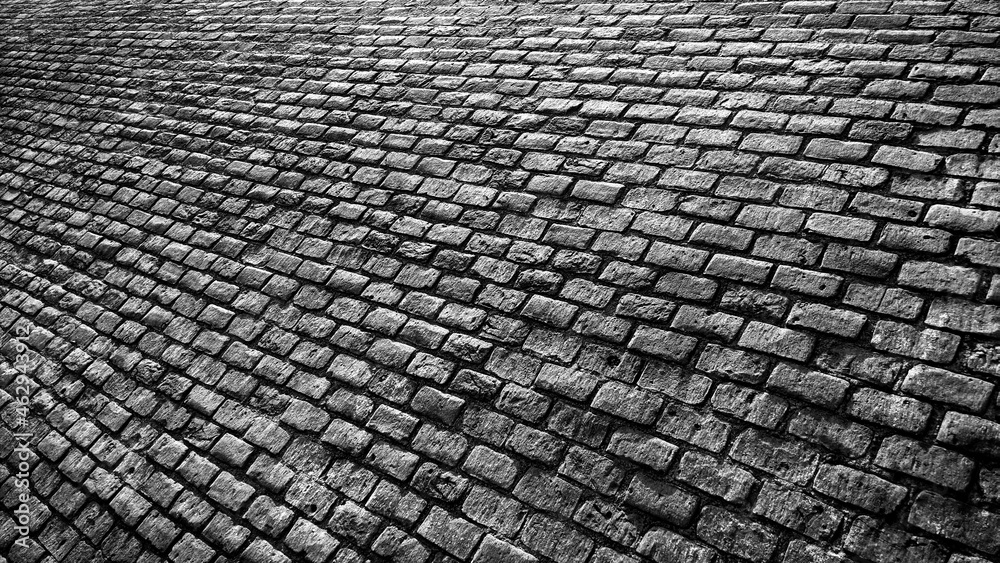 grunge background of black and white old brick