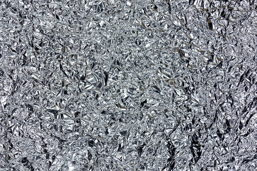 Silver foil background with shiny mint surface for texture background.