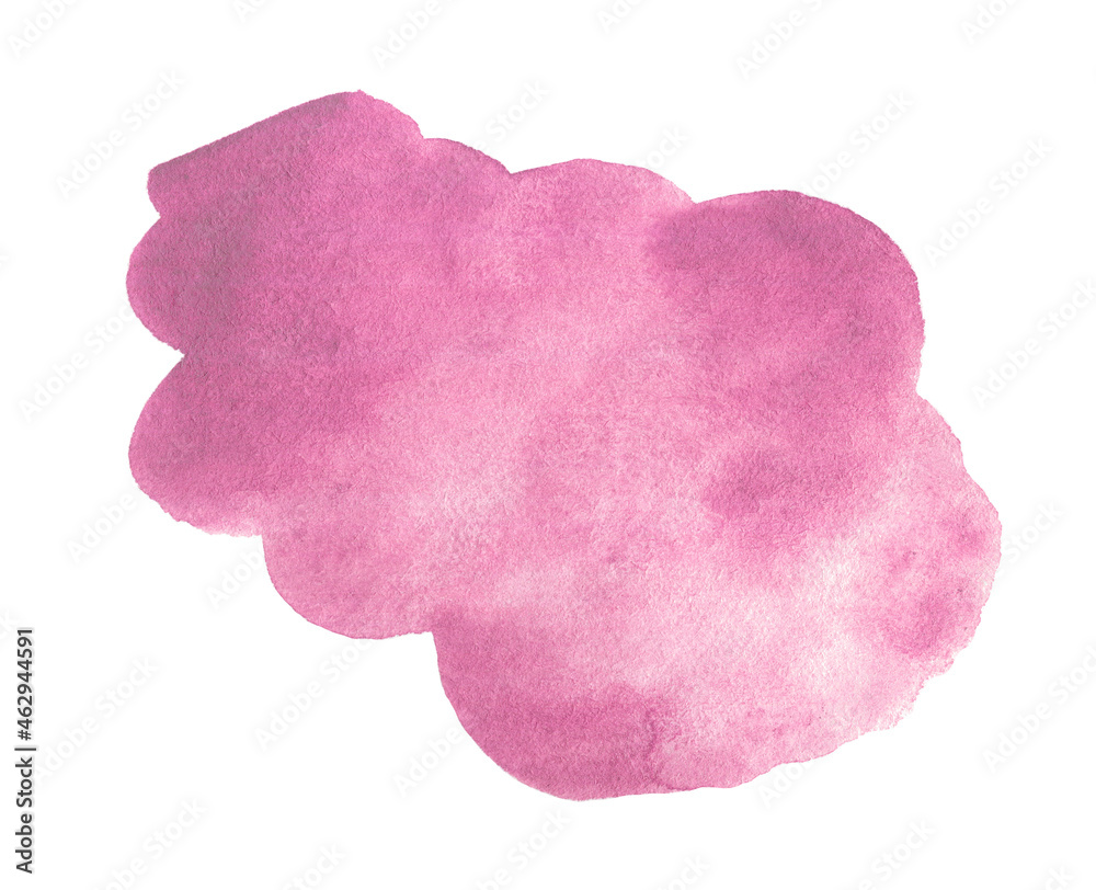 Abstract purple watercolor shape as a background isolated on white. Watercolor clip art for your design