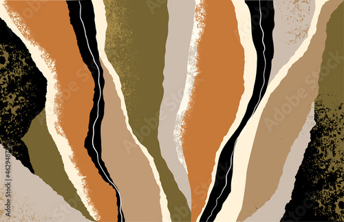 Modern vector collage with organic shapes and textures. Colorful abstract background.