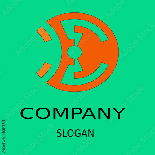 Logo naranja con fondo verde
