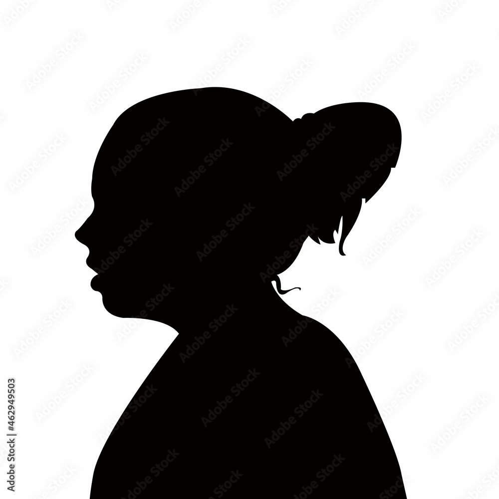 a girl head silhouette vector