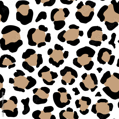 Seamless animal pattern with leopard dots. Creative wild texture for fabric, wrapping. Vector illustration