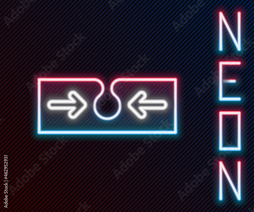 Glowing neon line Acne icon isolated on black background. Inflamed pimple on the skin. The sebum in the clogged pore promotes the growth of a bacteria. Colorful outline concept. Vector