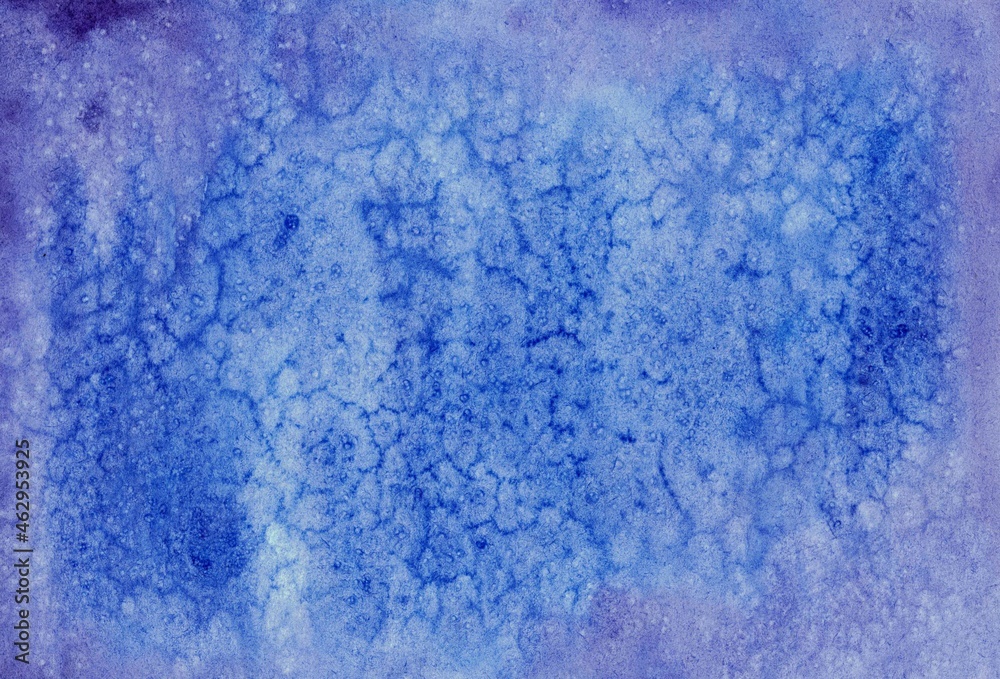 Watercolor abstract white blue winter background with space for text or image