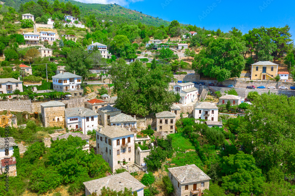 Traditional greek village of Pinakates on Pelion mountain in central Greece.