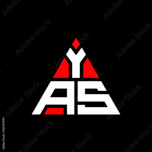 YAS triangle letter logo design with triangle shape. YAS triangle logo design monogram. YAS triangle vector logo template with red color. YAS triangular logo Simple, Elegant, and Luxurious Logo. YAS  photo