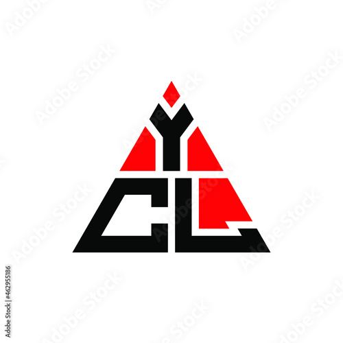 YCL triangle letter logo design with triangle shape. YCL triangle logo design monogram. YCL triangle vector logo template with red color. YCL triangular logo Simple  Elegant  and Luxurious Logo. YCL 