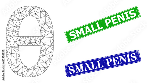 Mesh Theta Greek lowercase symbol model, and Small Penis blue and green rectangle unclean seals. Mesh wireframe symbol created from Theta Greek lowercase symbol icon.