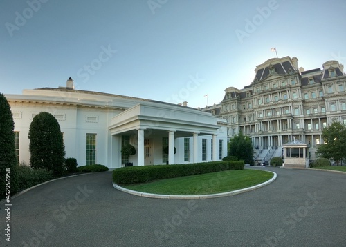 The White House, the official residence of the President of the United States, in Washington, DC, the capital of the United States.Fish-Eye.