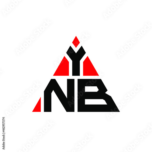 YNB triangle letter logo design with triangle shape. YNB triangle logo design monogram. YNB triangle vector logo template with red color. YNB triangular logo Simple, Elegant, and Luxurious Logo. YNB  photo