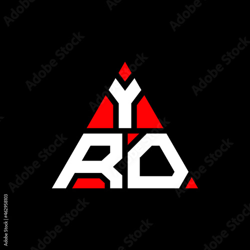 YRO triangle letter logo design with triangle shape. YRO triangle logo design monogram. YRO triangle vector logo template with red color. YRO triangular logo Simple, Elegant, and Luxurious Logo. YRO  photo