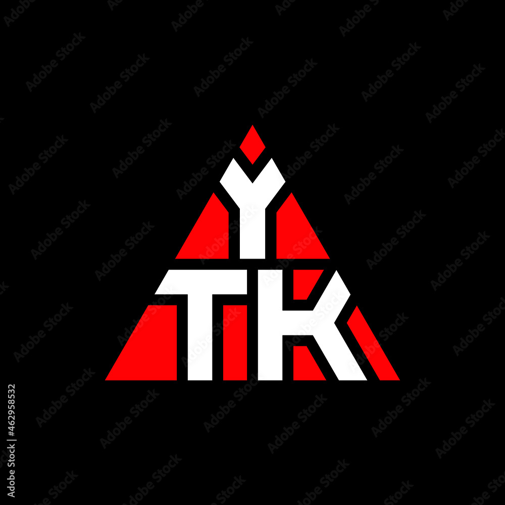 Vetor de YTK triangle letter logo design with triangle shape. YTK ...