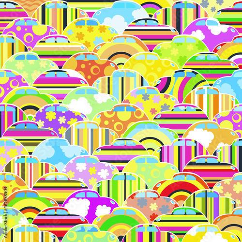 Hippie cars pattern