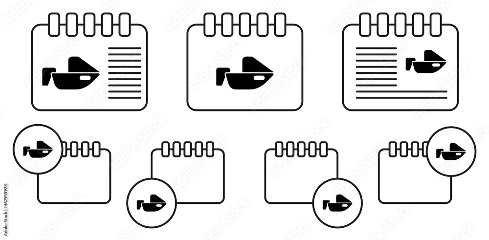 Boat, motor, speed vector icon in calender set illustration for ui and ux, website or mobile application Boat, motor, speed vector icon in calender set illustration for ui and ux, website or mobile application