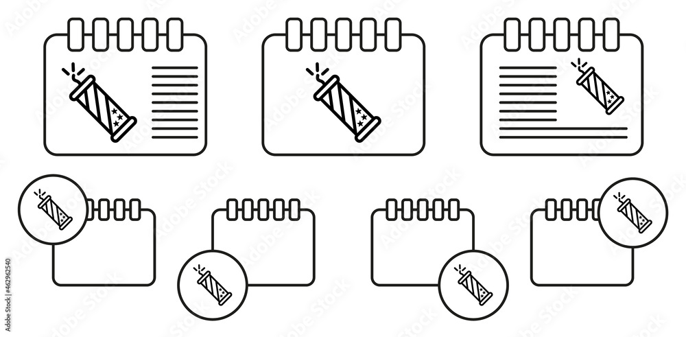 Firecracker, usa vector icon in calender set illustration for ui and ux, website or mobile application