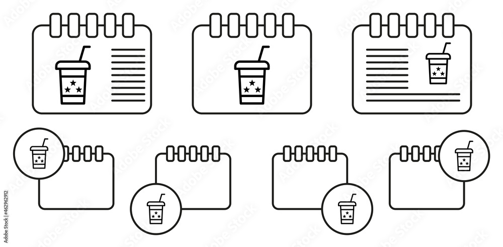 Coffee, usa vector icon in calender set illustration for ui and ux, website or mobile application Coffee, usa vector icon in calender set illustration for ui and ux, website or mobile application