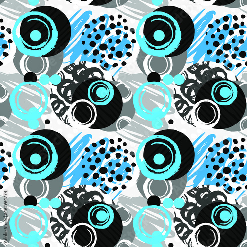 Wallpaper Mural Seamless brushpen textile doodle pattern grunge texture.Trendy modern ink artistic design with authentic,unique scrapes, watercolor blotted background for a logo, cards, invitations, posters, banners. Torontodigital.ca