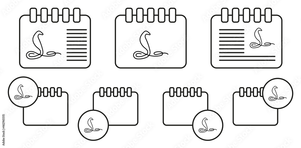 Cobra snake one line vector icon in calender set illustration for ui and ux, website or mobile application Cobra snake one line vector icon in calender set illustration for ui and ux, website or mobile application