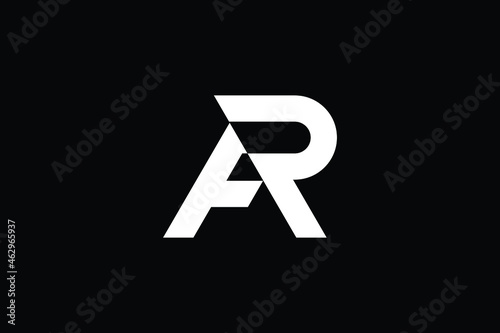 AR logo letter design on luxury background. RA logo monogram initials letter concept. AR icon logo design. RA elegant and Professional letter icon design on black background. AR RA