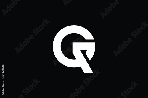GR logo letter design on luxury background. RG logo monogram initials letter concept. GR icon logo design. RG elegant and Professional letter icon design on black background. G R RG GR