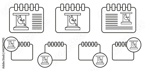 Artificial insemination, baby vector icon in calender set illustration for ui and ux, website or mobile application