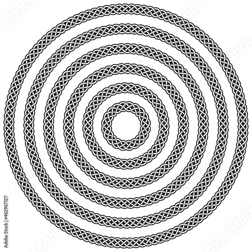 Celtic knotwork round circular border frame in a range of sizes.