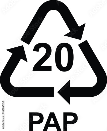 Paper recycling symbol PAP 20.