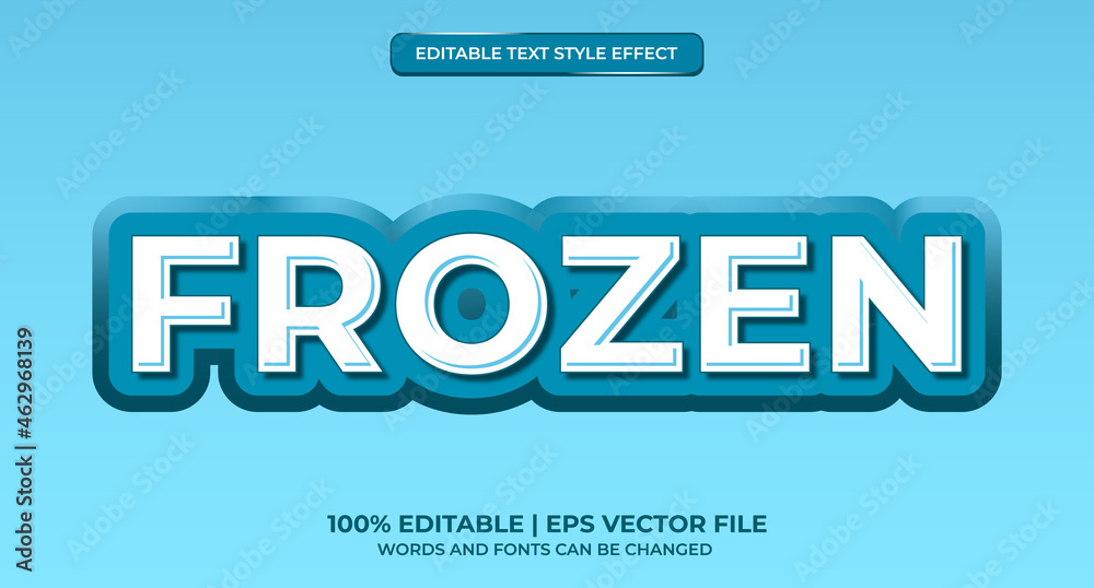 Editable text effect, frozen ice text style Editable text effect, frozen ice text style