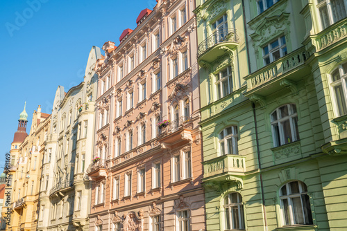 Residential architecture from city street.