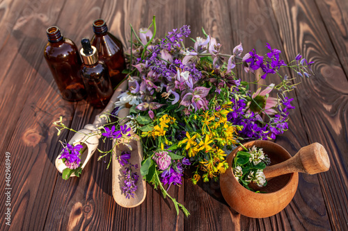 Fotografi Summer medicinal herbs - St