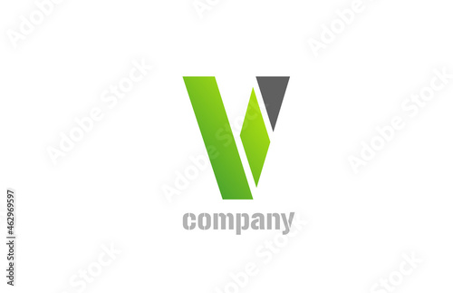 blue green white logo v alphabet letter design icon for company