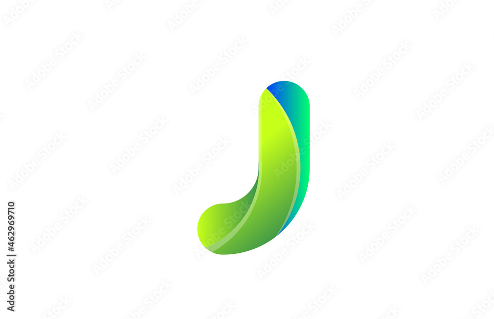 green gradient logo j alphabet letter design icon for company green gradient logo j alphabet letter design icon for company