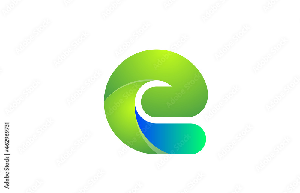 green gradient logo e alphabet letter design icon for company green gradient logo e alphabet letter design icon for company