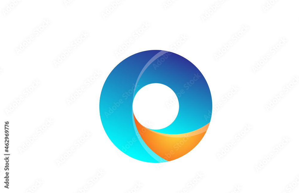 orange blue gradient logo o alphabet letter design icon for company orange blue gradient logo o alphabet letter design icon for company