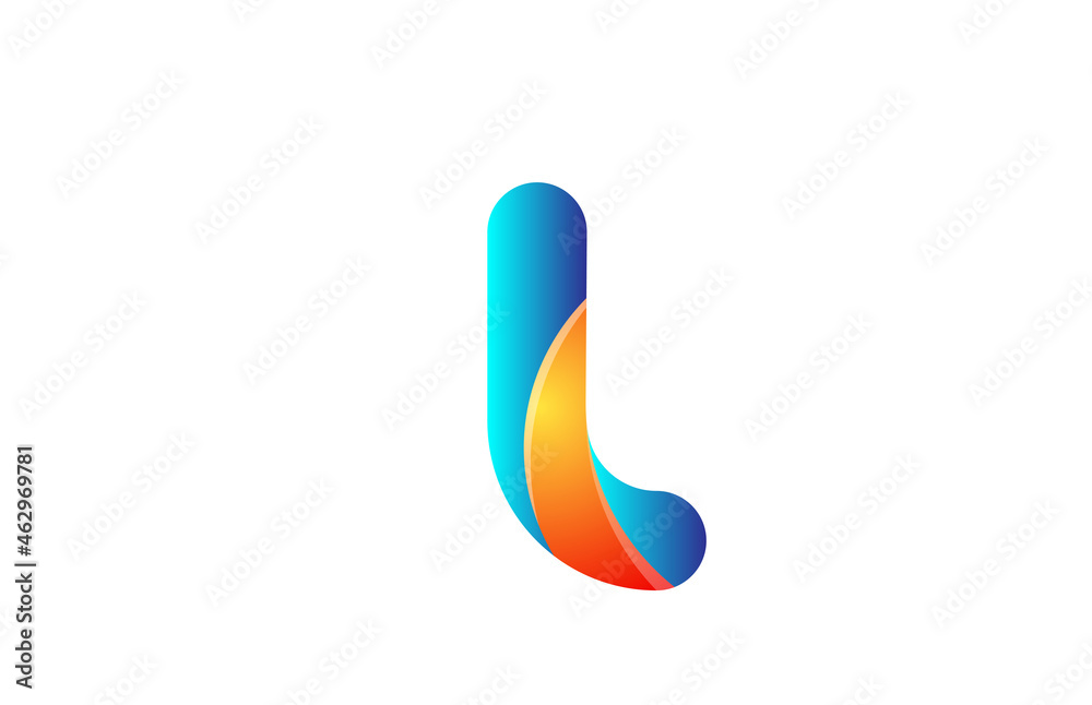 orange blue gradient logo l alphabet letter design icon for company orange blue gradient logo l alphabet letter design icon for company