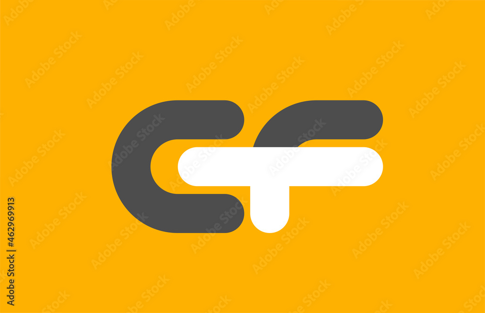 yellow grey combination logo letter EF E F alphabet design icon yellow grey combination logo letter EF E F alphabet design icon