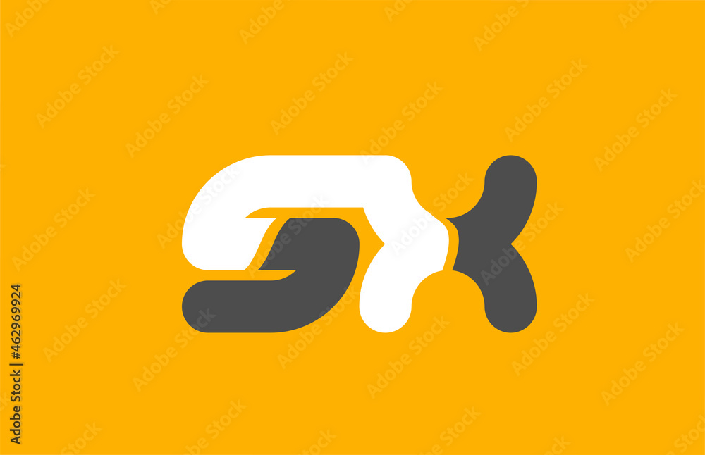 yellow grey combination logo letter SX S X alphabet design icon yellow grey combination logo letter SX S X alphabet design icon