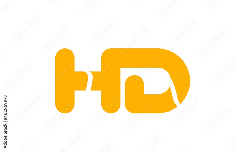 yellow white combination logo letter HD H D alphabet design icon yellow white combination logo letter HD H D alphabet design icon