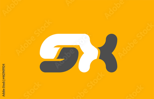 yellow grey combination logo letter SX S X alphabet design icon