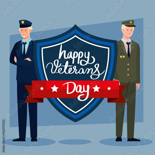 two veterans and shield