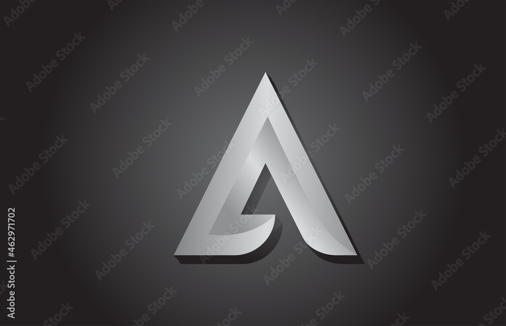 grey A letter alphabet icon logo design. Company template for business grey A letter alphabet icon logo design. Company template for business