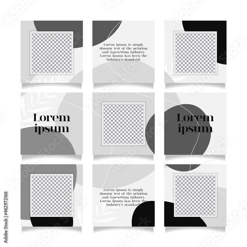 Creative instagram puzzle feed with 9 templates