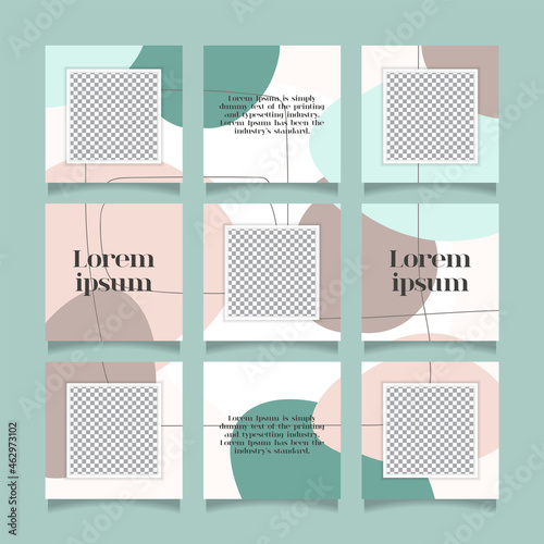 Creative instagram puzzle feed with 9 templates